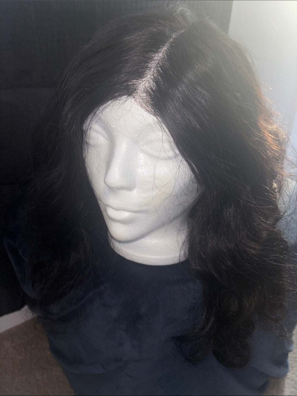 Raw Wavy Natural Virgin Human hair hair wig 16”